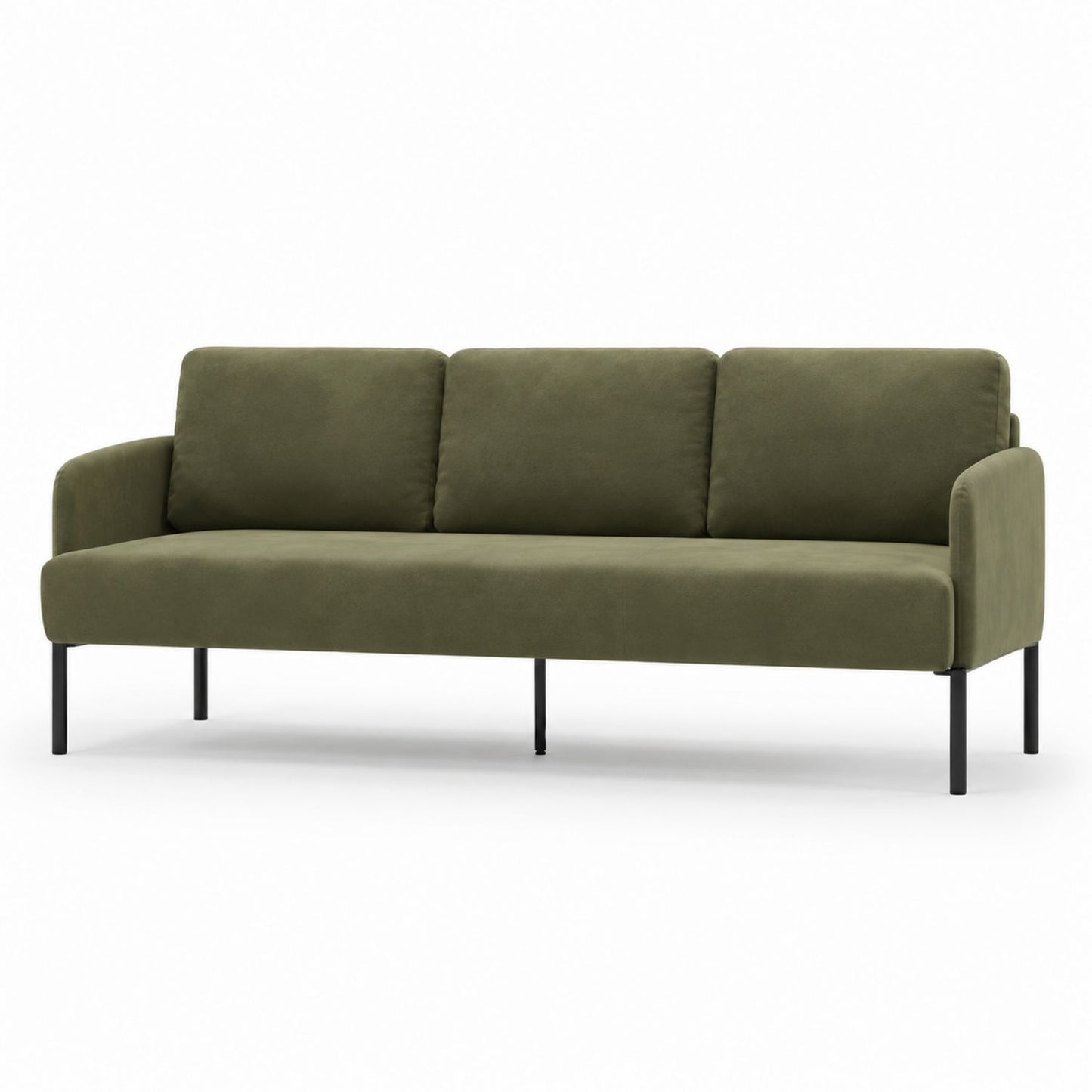 Sofa z tkaniny z mikrofibry zielona 200x85x75 cm metalowe nogi