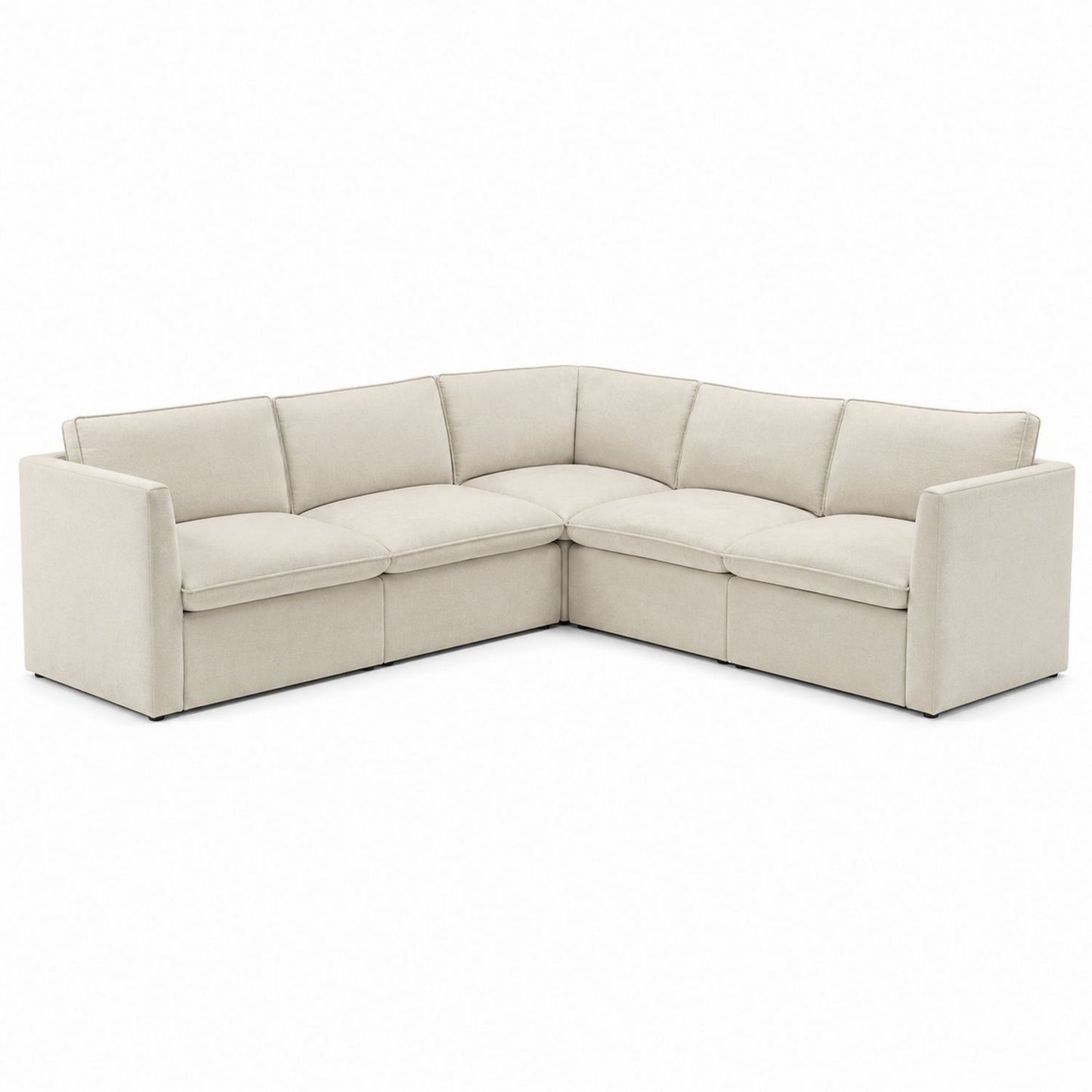 Narożna sofa tkaninowa kremowa 275 x 275 x 85 cm
