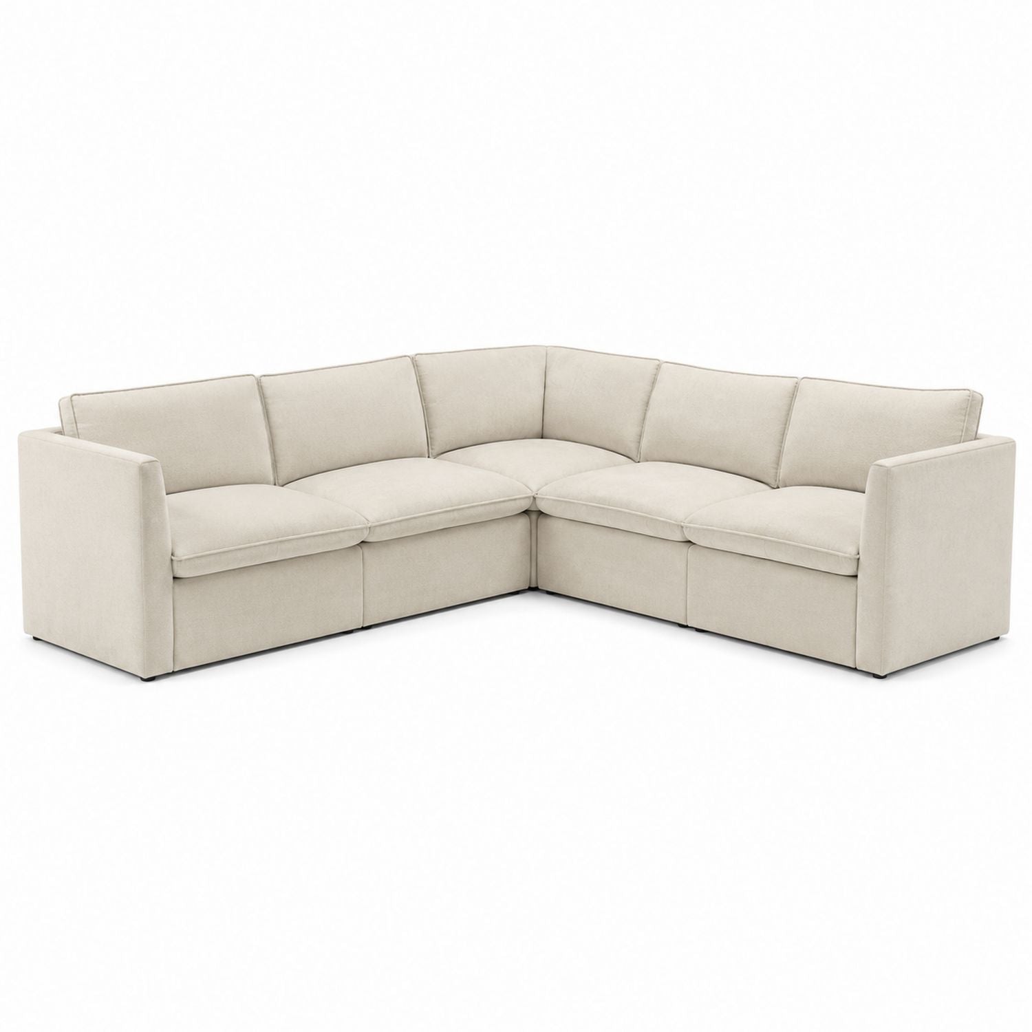 Narożna sofa tkaninowa kremowa 275 x 275 x 85 cm