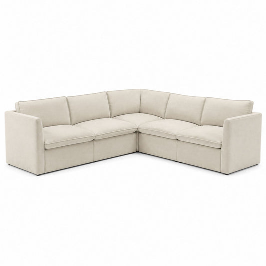 Narożna sofa tkaninowa kremowa 275 x 275 x 85 cm