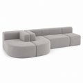 Sofa Modułowa z Tkaniny Poliesterowej Szara
