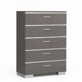 Komoda z pięcioma szufladami MDF Szary 120x80x40 cm