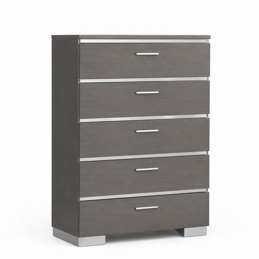 Komoda z pięcioma szufladami MDF Szary 120x80x40 cm