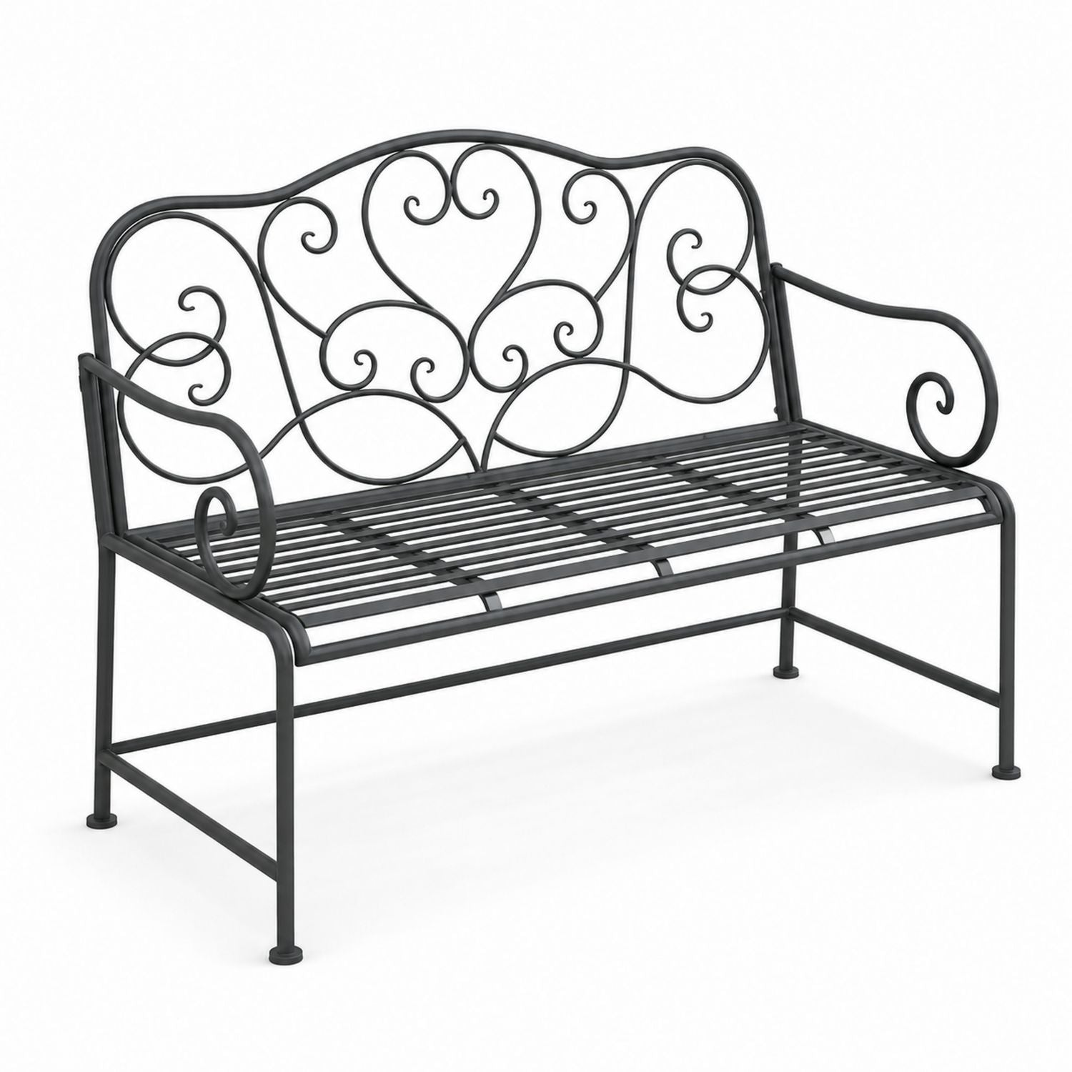 Ławka metalowa z oparciem w kolorze czarnym