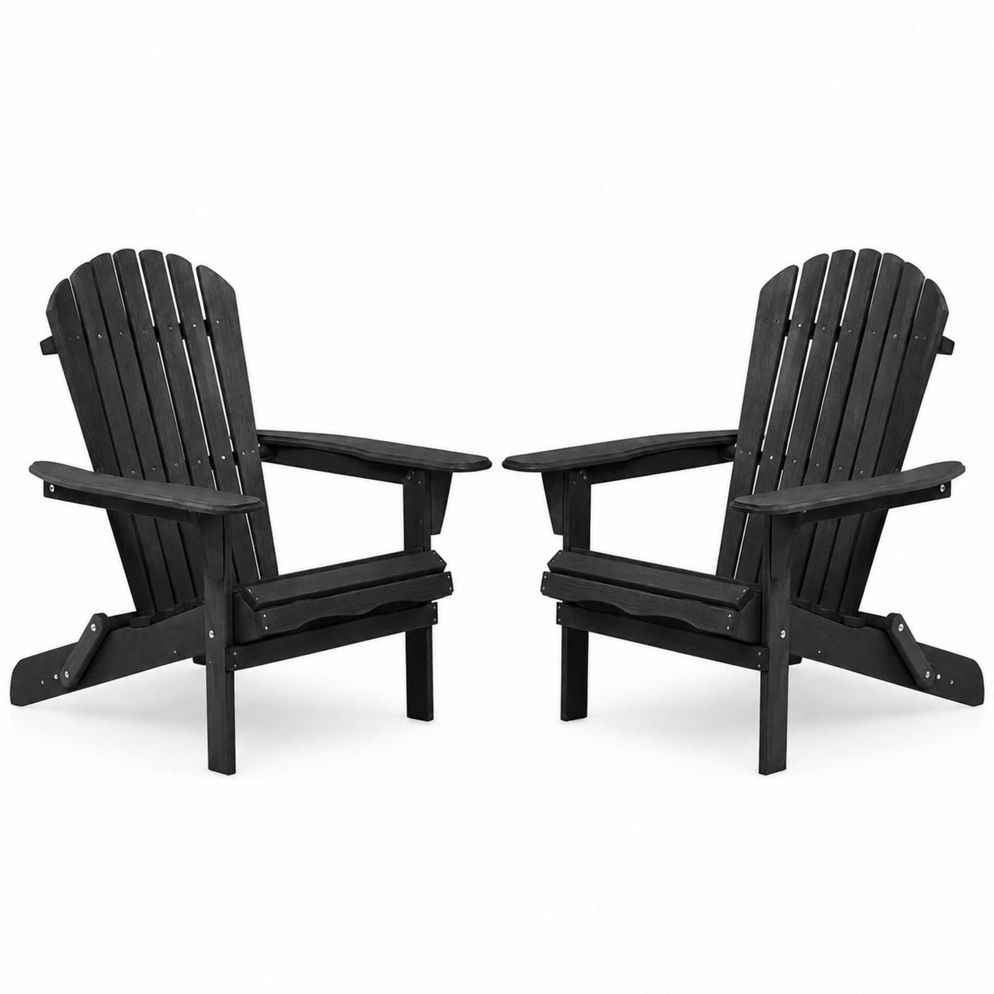 Zestaw 2 drewnianych krzeseł Adirondack Czarny