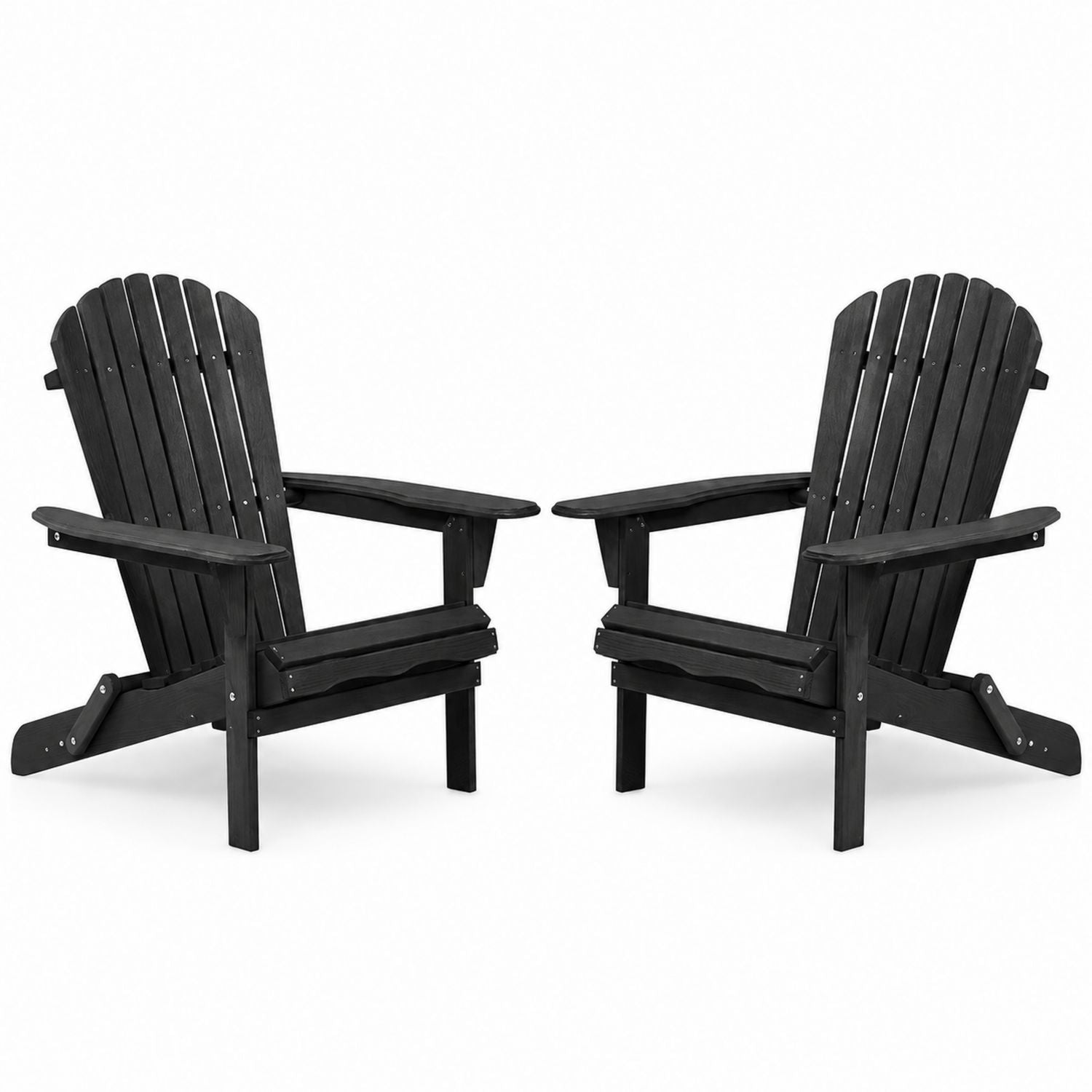 Zestaw 2 drewnianych krzeseł Adirondack Czarny