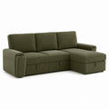 Narożna sofa sztruksowa zielona 250x160x90 cm