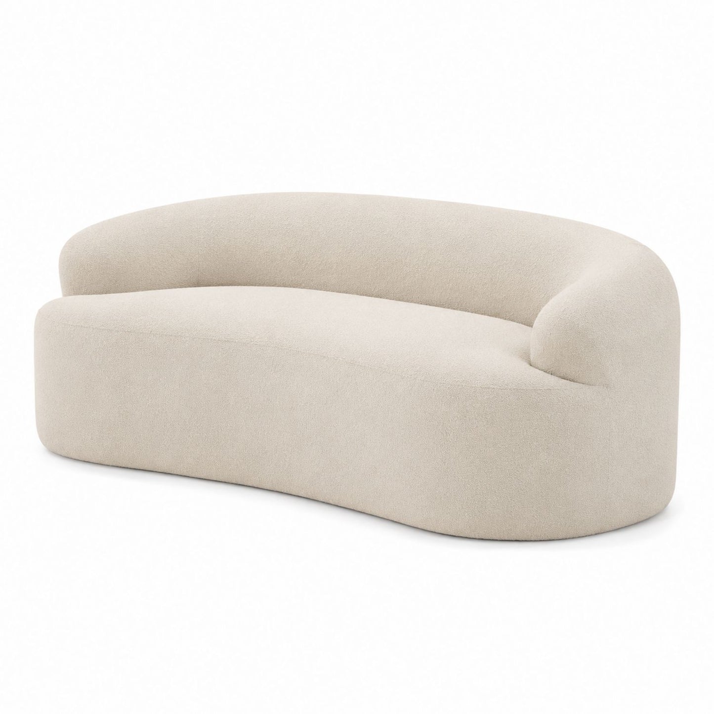 Sofa boucle beżowa 220 cm