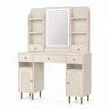 Toaletka z lustrem MDF Beżowa 120x40x140 cm