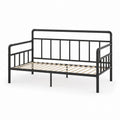 Łóżko metalowe czarne z listewkami 90x200 cm