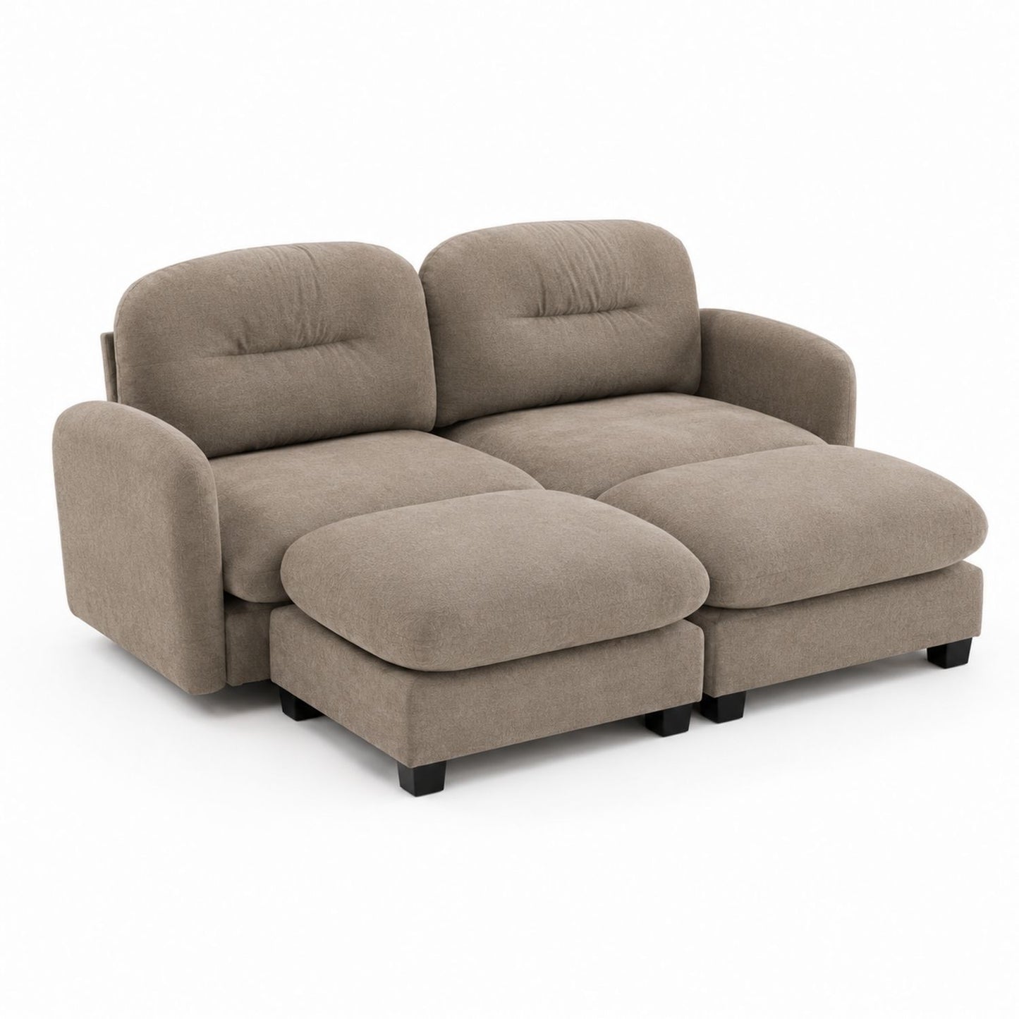 Sofa modułowa z tkaniny beżowa 200x100x85 cm