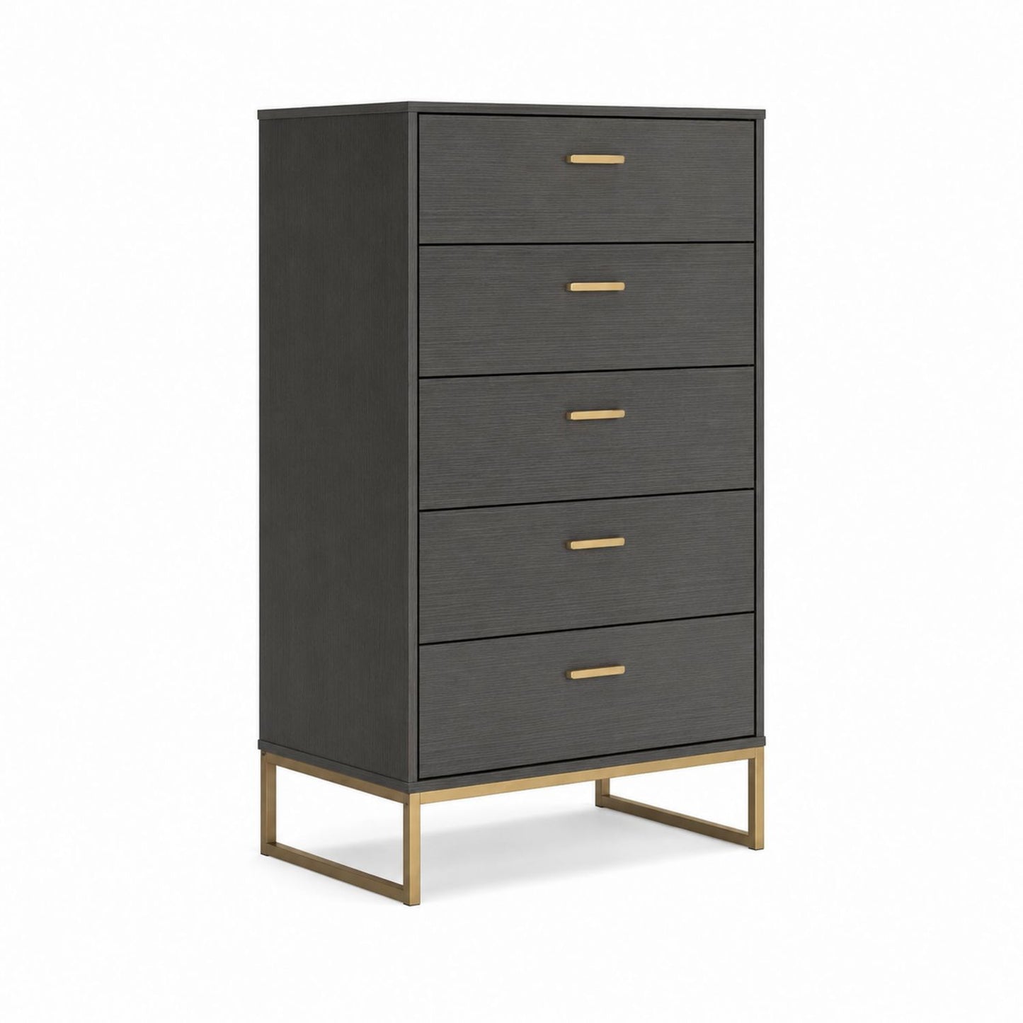 Komoda z 5 szufladami z drewna i metalu